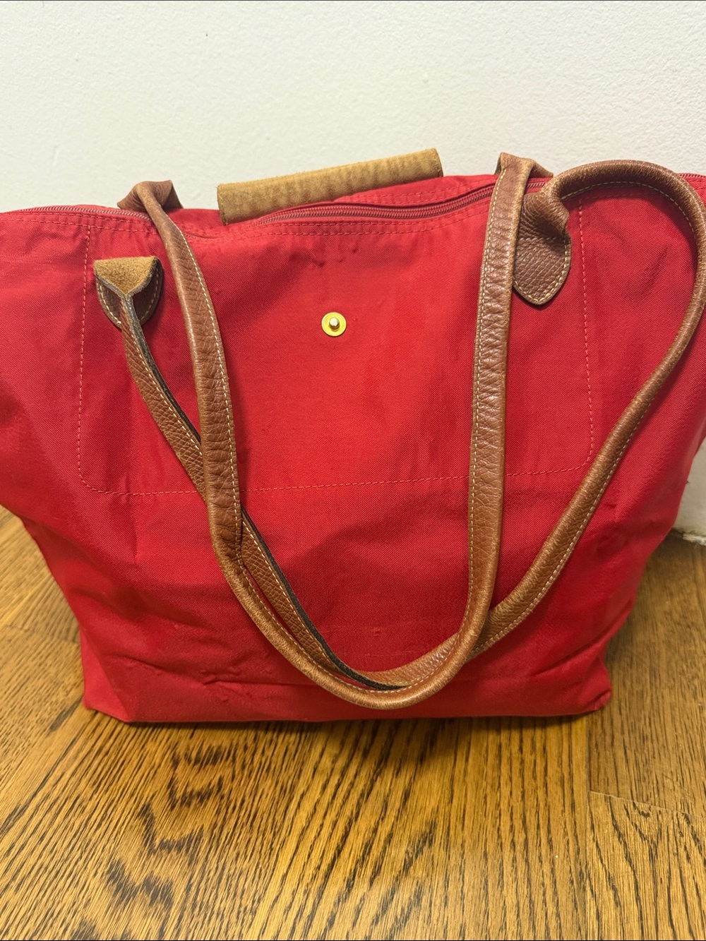 Longchamp Large Le Pliage Red Tote - Picture 4 of 8